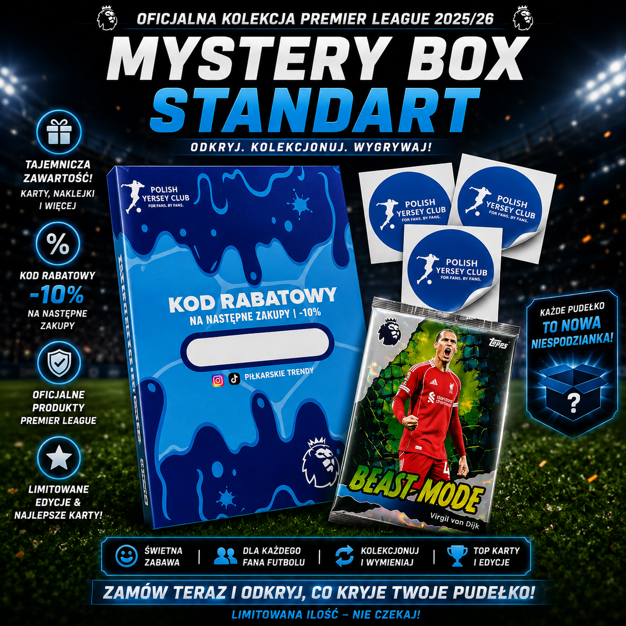 Karty Piłkarskie Mystery Box - Standard | Gwarantowana karta numerowana !
