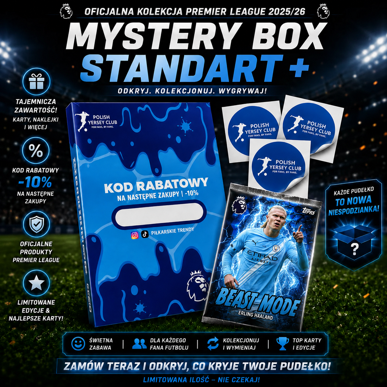 Karty Piłkarskie Mystery Box - Standard + | 2x Gwarantowana karta numerowana !