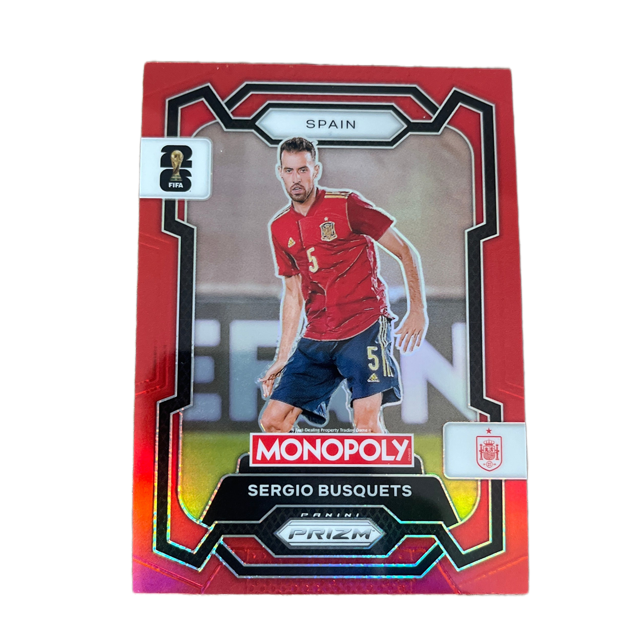HASBRO Monopoly Panini Prizm: FIFA World Cup 2026 Red | Sergio Busquets - Hiszpania